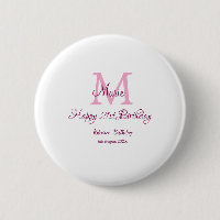 Happy 21st Birthday pink add name monogram modern