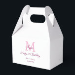 Happy 21st Birthday pink add name monogram modern Favour Box<br><div class="desc">beautiful design</div>