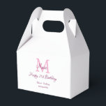 Happy 21st Birthday pink add name monogram modern Favour Box<br><div class="desc">beautiful design</div>