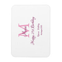 Happy 21st Birthday pink add name monogram modern