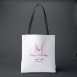Happy 21st Birthday pink add name monogram modern Tote Bag<br><div class="desc">beautiful design</div>