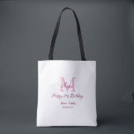 Happy 21st Birthday pink add name monogram modern Tote Bag<br><div class="desc">beautiful design</div>