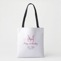 Happy 21st Birthday pink add name monogram modern