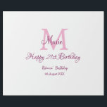 Happy 21st Birthday pink add name monogram modern Wrapping Paper<br><div class="desc">beautiful design</div>