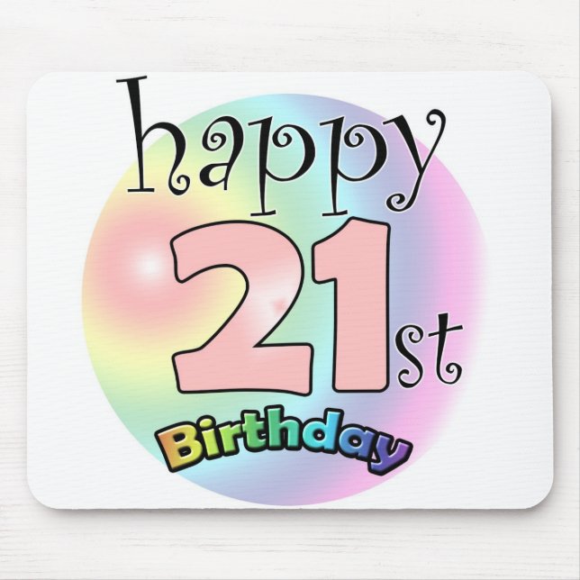 Happy 21st birthday (roze) mouse pad (Front)