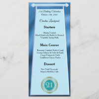 Happy 21st Birthday Teal Blue Glitter Foil