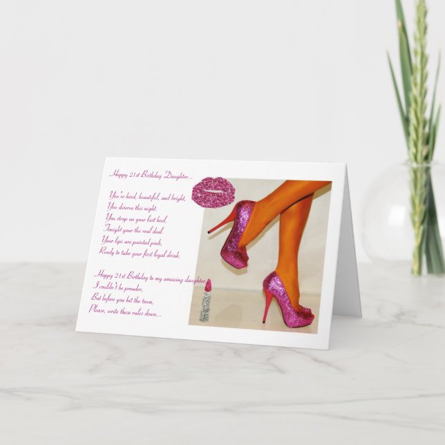 Happy 21st Birthday to a daughter Card (Front)