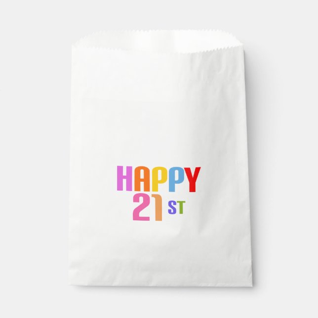Happy 21st favour bags (Front)