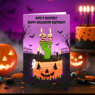 Happy 21st Halloween Birthday Spooky Cake Card