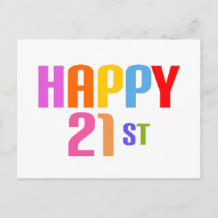 Happy 21st postcard