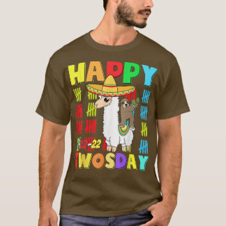 Happy 22222 Twosday Old Taco Llama 22nd February 2 T-Shirt