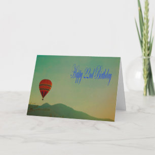 Happy 22nd Birthday Hot Air Balloon Holiday Card