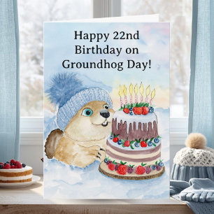 Happy 22nd Groundhog Day Birthday  Card