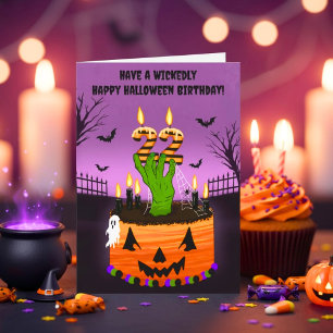 Happy 22nd Halloween Birthday Spooky Cake Card