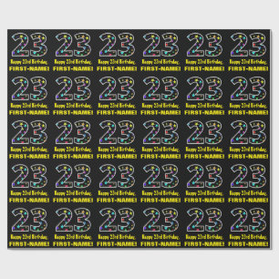 Happy 23rd Birthday, Fun Colourful Stars Pattern 2 Wrapping Paper