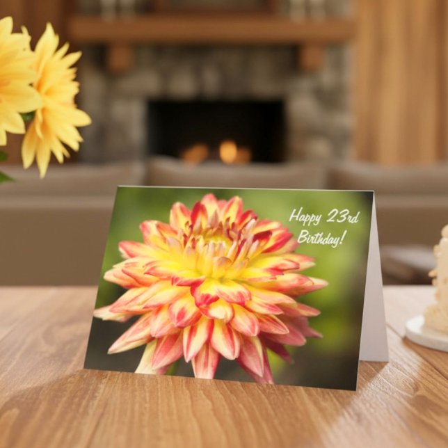 Happy 23rd Birthday with Dahlia Card (Creator Uploaded)