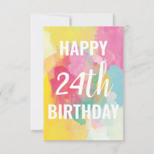 Happy 24th Birthday Card ("Watercolour Gradients")