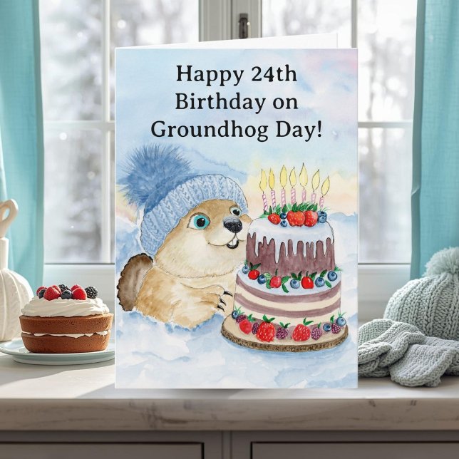  Happy 24th Groundhog Day Birthday  Card (Creator Uploaded)