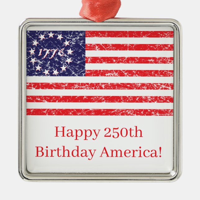 Happy 250th America Metal Tree Decoration (Front)