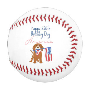 Happy 250th Birthday America! 1776-2026 Adorable Baseball