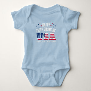 Happy 250th Birthday USA 4rth of July Baby Bodysuit
