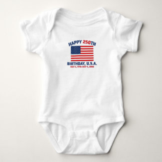 HAPPY 250TH BIRTHDAY USA BABY BODYSUIT