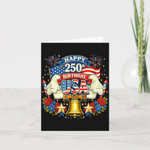 Happy 250th Birthday Usa Floral 4th July Flag Chef Card