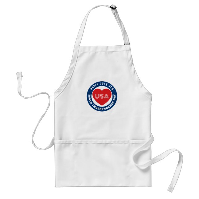 Happy 250th Independence Day July 4th Love USA Standard Apron (Front)