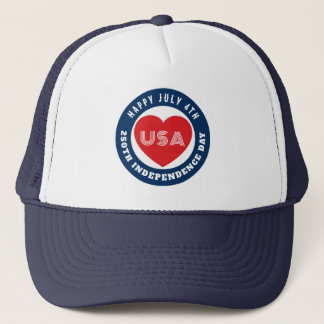 Happy 250th Independence Day July 4th Love USA Trucker Hat