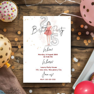 Happy 25 birthday  invitation