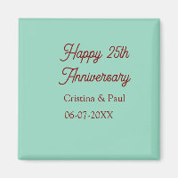 Happy 25th aniversary green mauve pastel boho retr