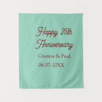 Happy 25th aniversary green mauve pastel boho retr