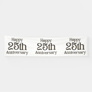 Happy 25th Anniversary 2.5x10 Vinyl Banner