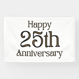 Happy 25th Anniversary 2.5x4 Vinyl Banner