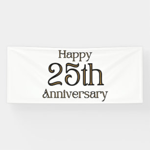 Happy 25th Anniversary 2.5x6 Vinyl Banner