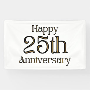 Happy 25th Anniversary 3x5 Vinyl Banner