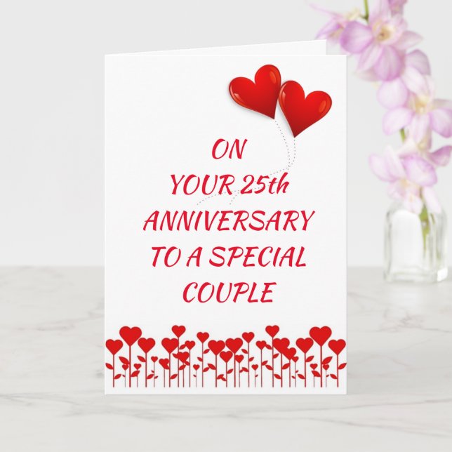 **HAPPY 25th ANNIVERSARY A *SPECIAL COUPLE* Card (Orchid)