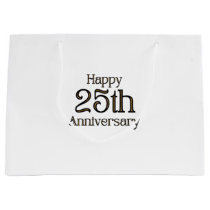 Happy 25th Anniversary Large Gift Bag