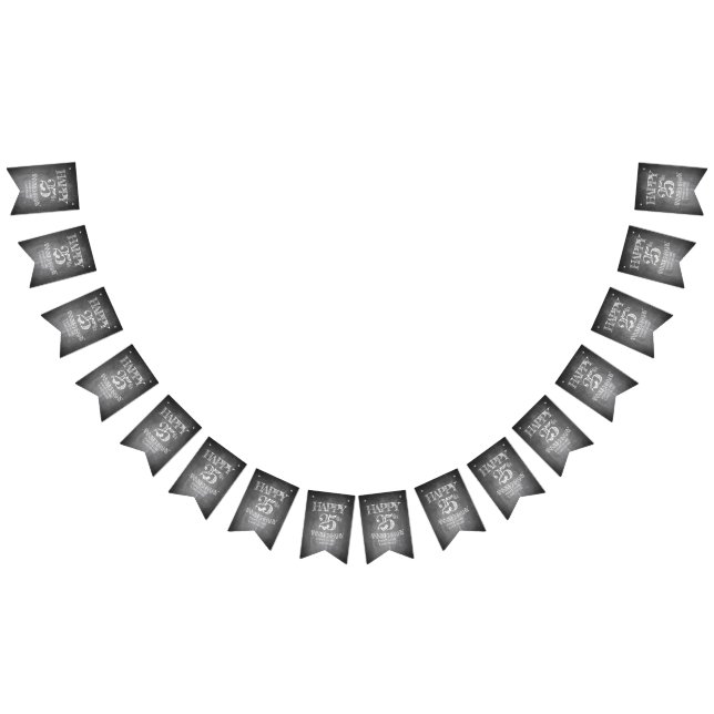 Happy 25th anniversary on chalk board bunting  (All)