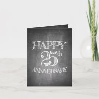 Happy 25th anniversary on chalk board