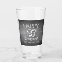 Happy 25th anniversary on chalk board