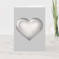 Happy 25th Anniversary silver glass heart vertical