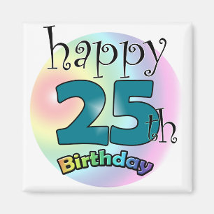 Happy 25th Birthday (blauw) Magnet