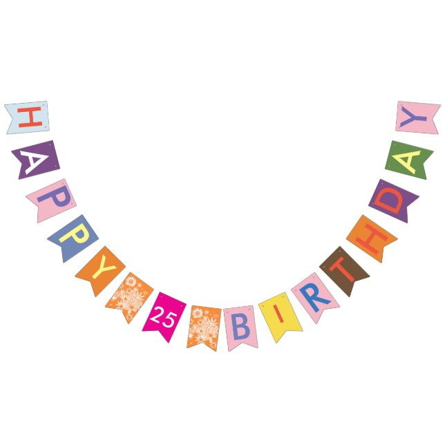 happy 25th birthday bunting flags (All)