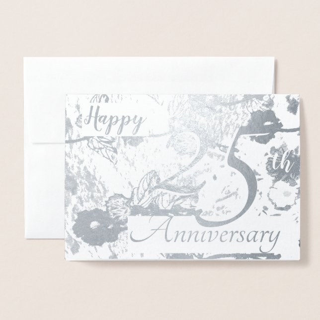 Happy 25th Silver Wedding Anniversary Blank Card (Front With Envelope)