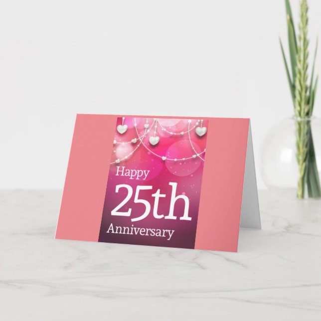 "HAPPY ***25TH*** WEDDING ANNIVERSARY" CARD (Front)