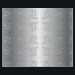 "Happy 25th Wedding Anniversary" Silvery Font Wrapping Paper<br><div class="desc">A fun mirror image of "Happy 25th Wedding Anniversary" on a gradient grey and silvery background. I designed this wrapping to match my 25th Silver Wedding Anniversary collection of party items you'll find in my Zazzle shop!</div>