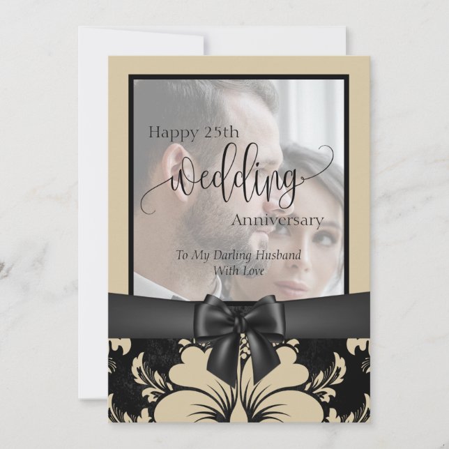 Happy 25th wedding anniversary traditional photo i invitation (Front)