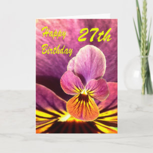 Happy 27th Birthday Flower Pansy Card