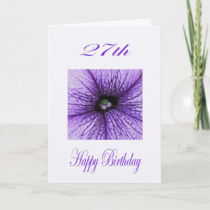 Happy 27th Birthday purple Blossom Card